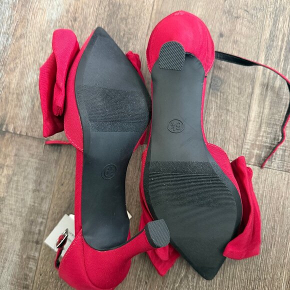 Women's Grace Bow Heels with Memory Foam Insole - A New Day Red 6.5 - Picture 9 of 9